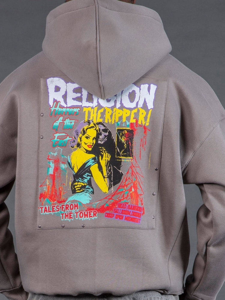 Religion Grey Acid Ripper Hoodie - Image 5 of 5 Religion Grey Acid Ripper Hoodie - Image 5 of 5