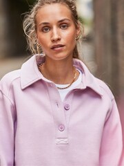 Lila - Ro&Zo Button Front Sweatshirt - Bild 2 von 3