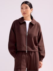 Ro&Zo Brown Sweatshirt Bomber Jacket - Image 1 of 5