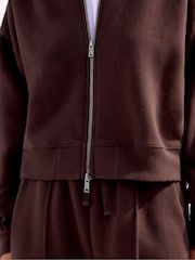 Ro&Zo Brown Sweatshirt Bomber Jacket - Image 3 of 5