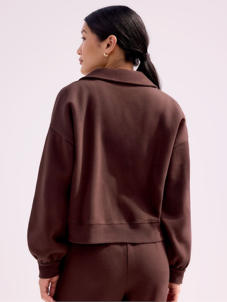 Ro&Zo Brown Sweatshirt Bomber Jacket - Image 5 of 5