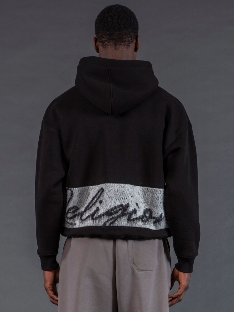 Religion Black Knitted Hoodie - Image 1 of 5 Religion Black Knitted Hoodie - Image 1 of 5
