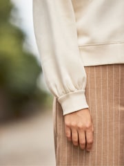 Ro&Zo Cream Sweatshirt Bomber Jacket - Image 3 of 4