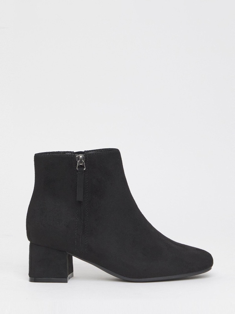 JD Williams Black Extra Wide Fit Low Block Heel Boots With Zip Detail - Image 2 of 4 JD Williams Black Extra Wide Fit Low Block Heel Boots With Zip Detail - Image 2 of 4