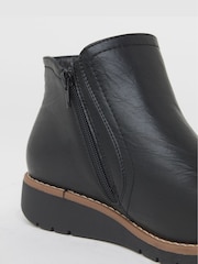 JD Williams Black Wide Fit Heavenly Soles Low Wedge Chelsea Boots - Image 4 of 4