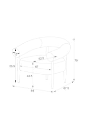 Linen Look Chenille Oyster Aire Metal Accent Chair - Image 3 of 9