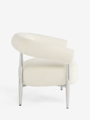 Linen Look Chenille Oyster Aire Metal Accent Chair - Image 7 of 9