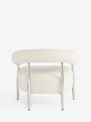 Linen Look Chenille Oyster Aire Metal Accent Chair - Image 8 of 9