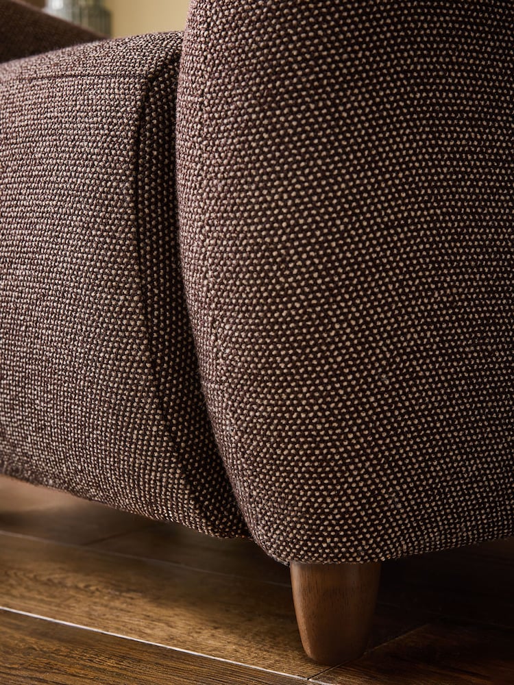 Dry Handle Boucle Chocolate Natural Malmo Highback Armchair - Image 2 of 10