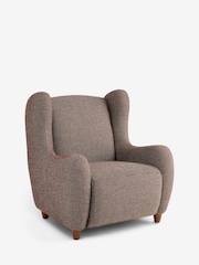 Dry Handle Boucle Chocolate Natural Malmo Highback Armchair - Image 4 of 10