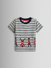 JoJo Maman Bébé Navy & White London Guard Appliqué T-Shirt - Image 1 of 3