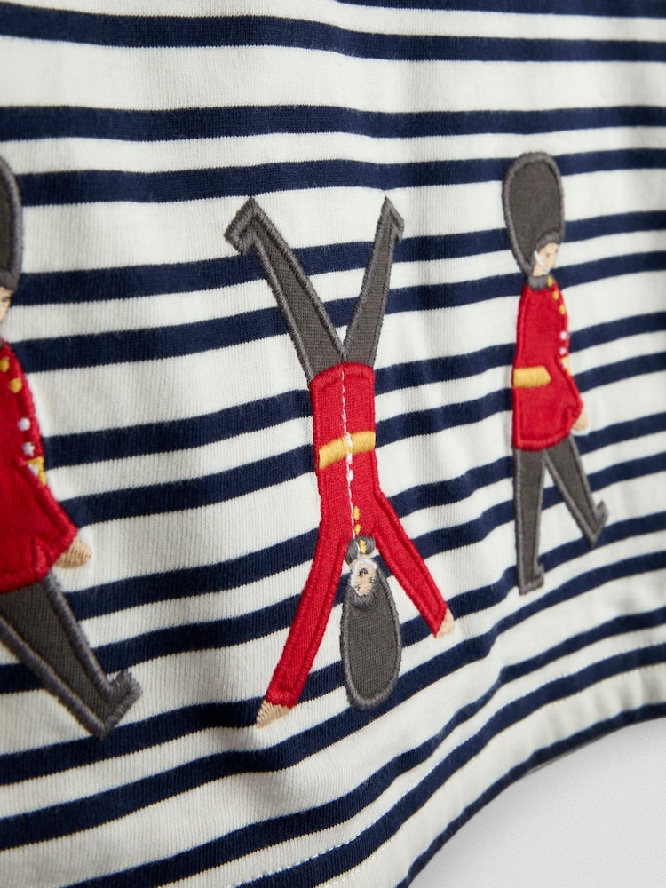 JoJo Maman Bébé Navy & White London Guard Appliqué T-Shirt - Image 3 of 3