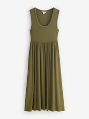Green Sleeveless Ribbed Maxi Dress - Image 1 of 1