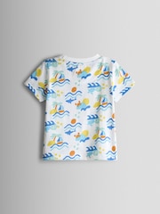 JoJo Maman Bébé Blue Ocean 2-Piece Printed T-Shirt & Shorts Set - Image 3 of 6