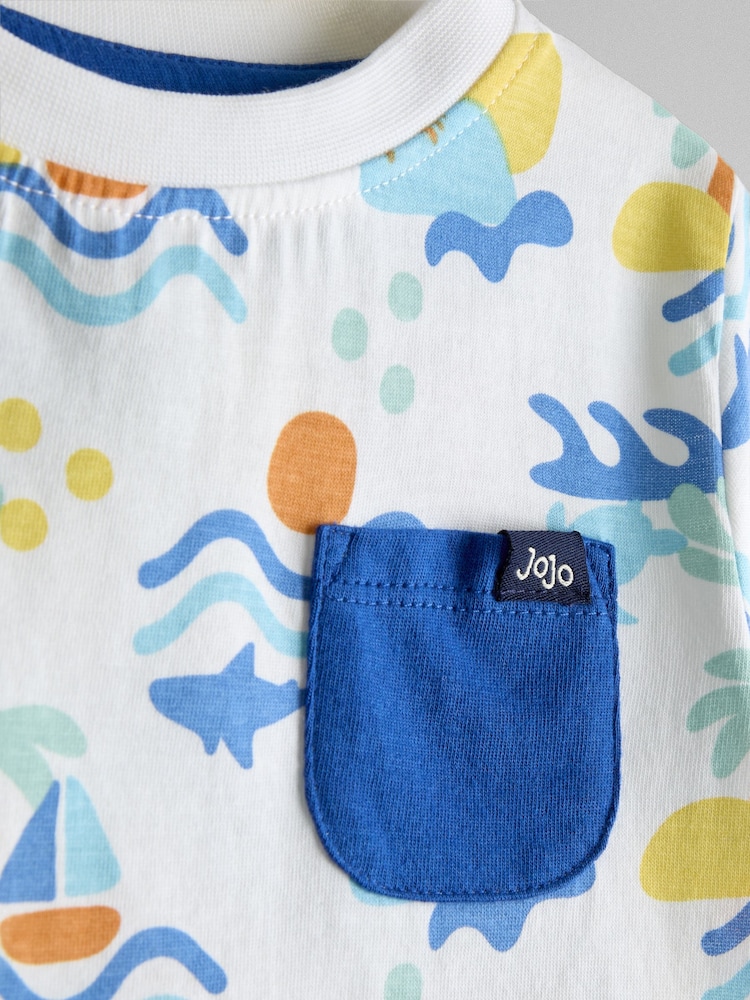 JoJo Maman Bébé Blue Ocean 2-Piece Printed T-Shirt & Shorts Set - Image 6 of 6 JoJo Maman Bébé Blue Ocean 2-Piece Printed T-Shirt & Shorts Set - Image 6 of 6