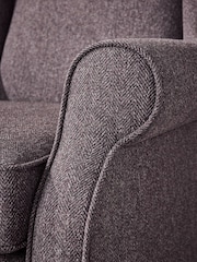 Wool Look Herringbone Mulberry Purple Sherlock Highback Armchair - Image 2 of 9