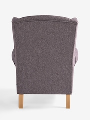 Wool Look Herringbone Mulberry Purple Sherlock Highback Armchair - Image 8 of 9