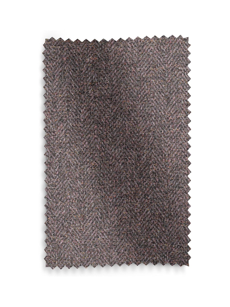 Wool Look Herringbone Mulberry Purple Sherlock Highback Armchair - Image 9 of 9