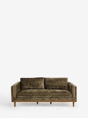 Plush Chenille Moss Green Kayden 3 Seater Sofa - Image 6 of 9