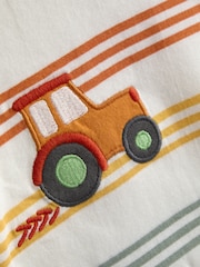JoJo Maman Bébé Cream Tractor Appliqué T-Shirt - Image 3 of 3