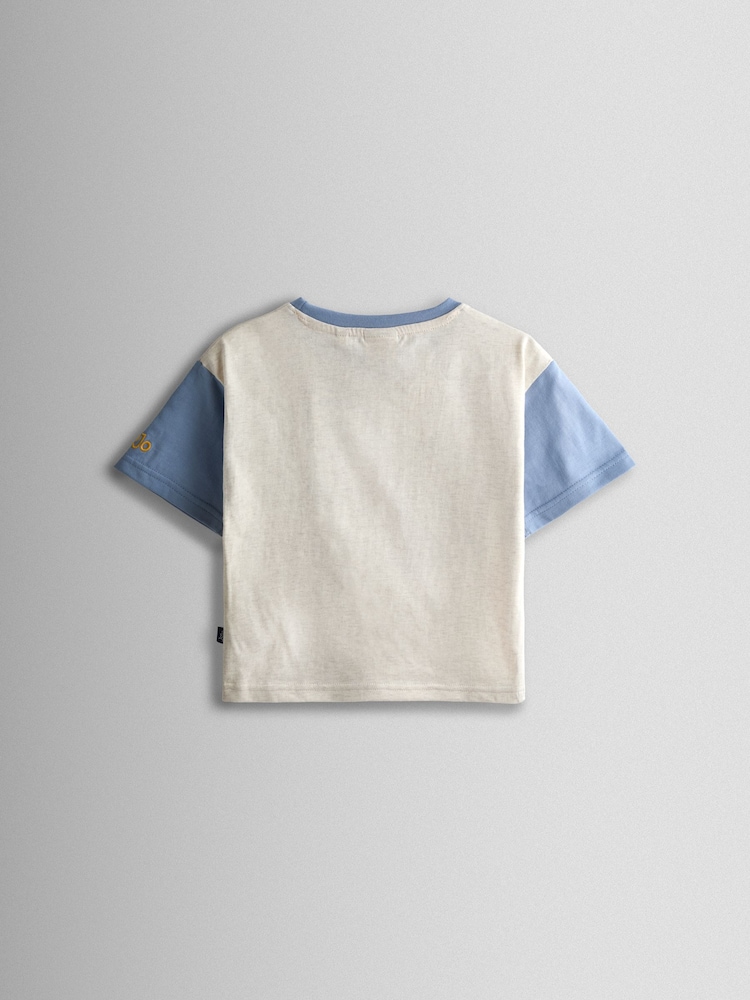 JoJo Maman Bébé Oatmeal Tiger Character Appliqué T-Shirt - Image 2 of 3