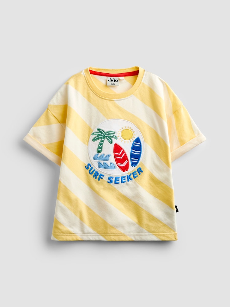 JoJo Maman Bébé Yellow Surf 2-Piece T-Shirt & Shorts Sets - Image 2 of 7
