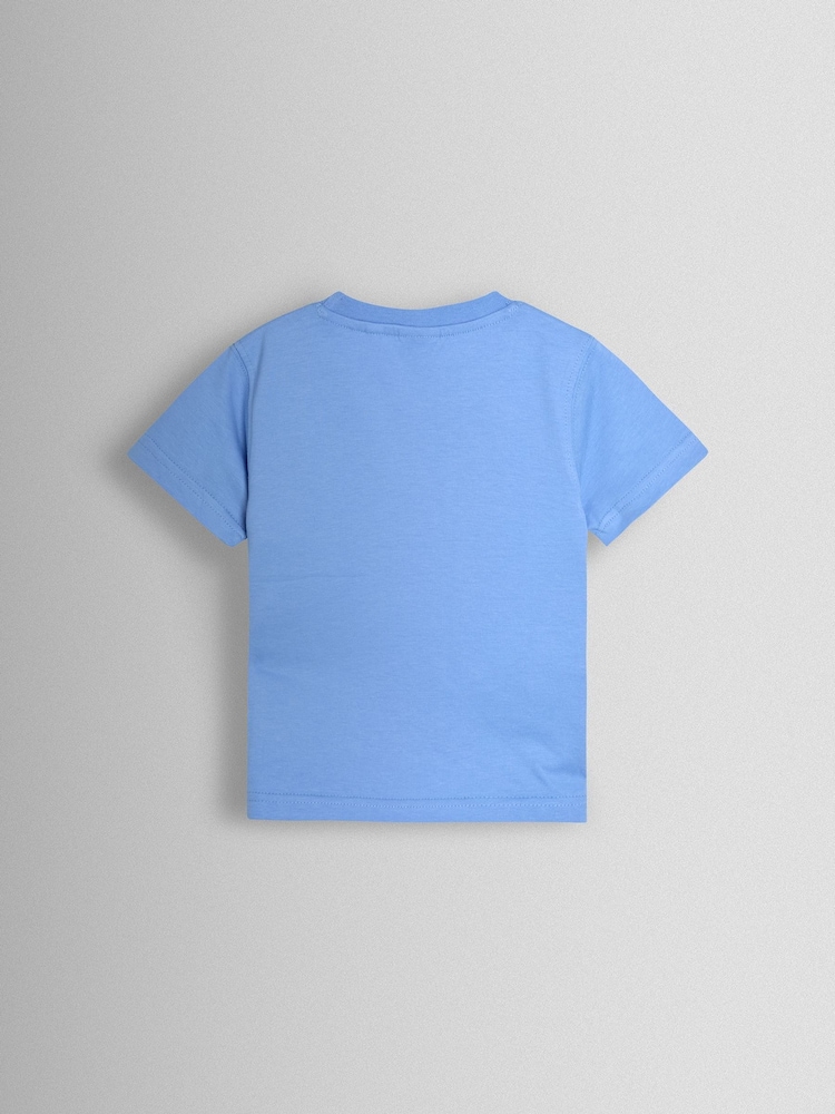 JoJo Maman Bébé Blue Farm Scene Interactive Appliqué T-Shirt - Image 2 of 3 JoJo Maman Bébé Blue Farm Scene Interactive Appliqué T-Shirt - Image 2 of 3