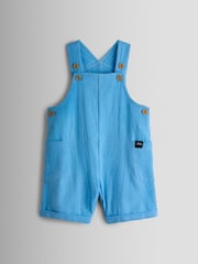 JoJo Maman Bébé Blue 2-Piece Cheesecloth Dungarees & T-Shirt Set - Image 2 of 6