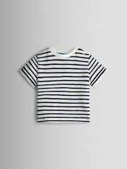 JoJo Maman Bébé Blue 2-Piece Cheesecloth Dungarees & T-Shirt Set - Image 4 of 6