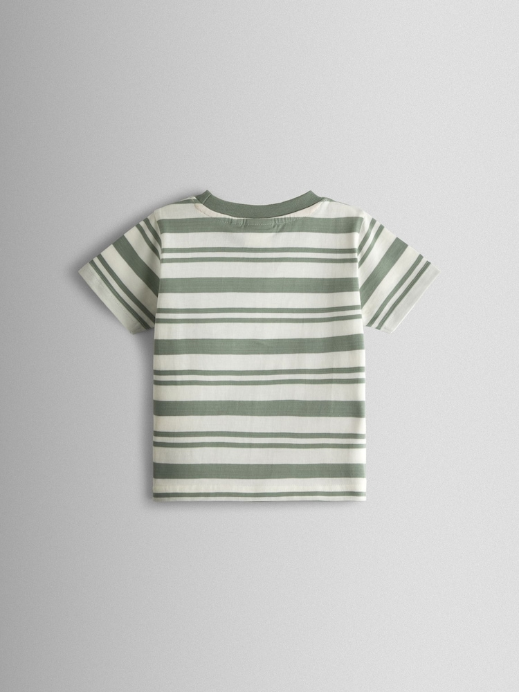 JoJo Maman Bébé Khaki Green Safari Appliqué T-Shirt - Image 2 of 3 JoJo Maman Bébé Khaki Green Safari Appliqué T-Shirt - Image 2 of 3