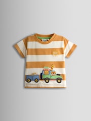 JoJo Maman Bébé Yellow Safari Appliqué T-Shirt - Image 1 of 3