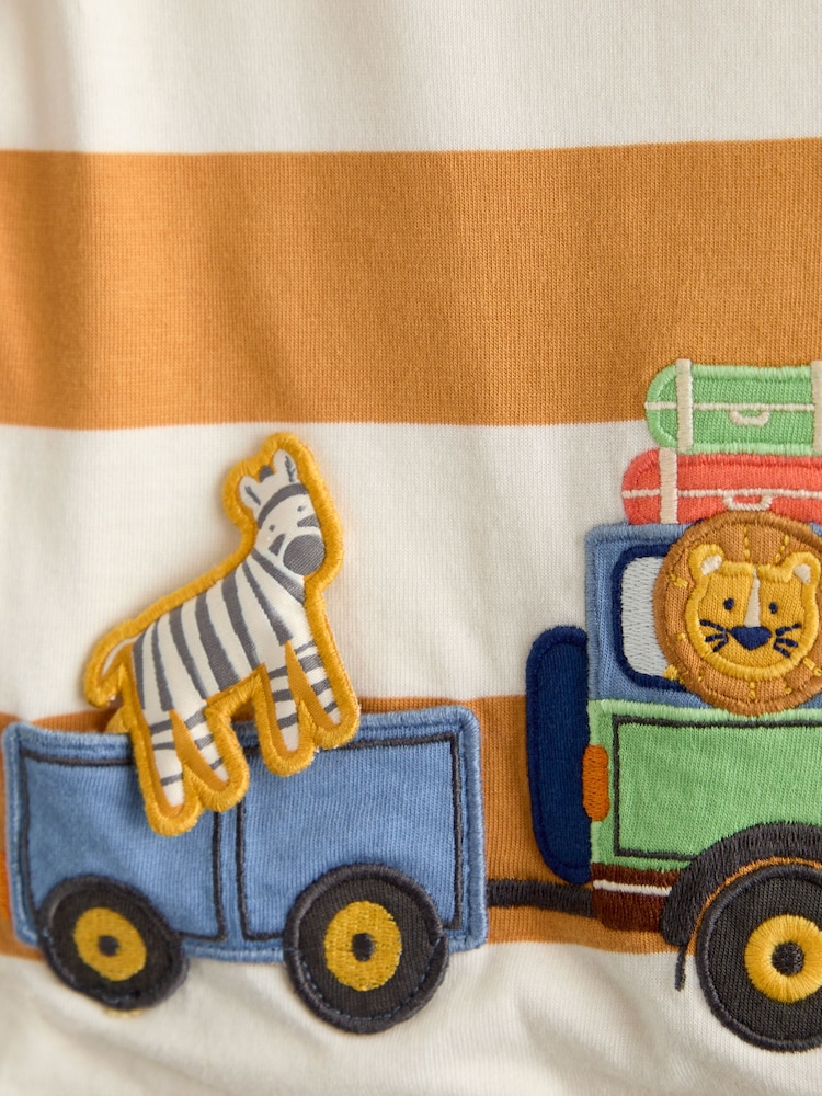 JoJo Maman Bébé Yellow Safari Appliqué T-Shirt - Image 3 of 3 JoJo Maman Bébé Yellow Safari Appliqué T-Shirt - Image 3 of 3