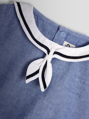 JoJo Maman Bébé Blue 2-Piece Sailor Collar Body & Shorts Set - Image 7 of 7