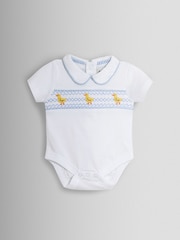 JoJo Maman Bébé Light Blue Chick Embroidered Body & Shorts Set 2 Piece - Image 2 of 6