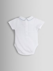 JoJo Maman Bébé Light Blue Chick Embroidered Body & Shorts Set 2 Piece - Image 3 of 6