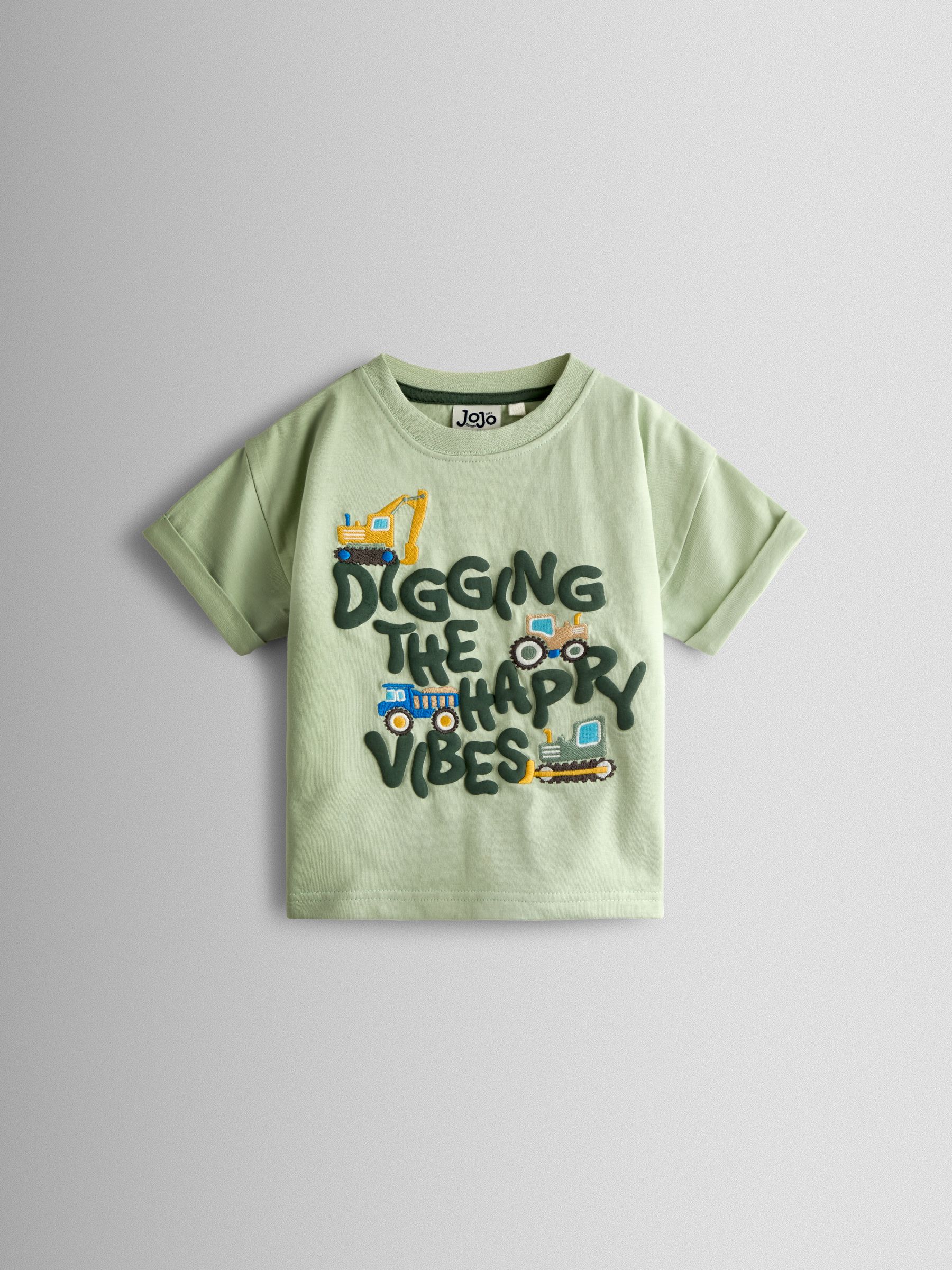Jojo Maman Bébé Green Digger Graphic T-Shirt