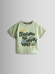 JoJo Maman Bébé Green Digger Graphic T-Shirt - Image 1 of 3