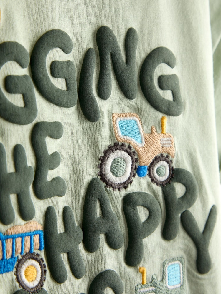 JoJo Maman Bébé Green Digger Graphic T-Shirt - Image 3 of 3 JoJo Maman Bébé Green Digger Graphic T-Shirt - Image 3 of 3