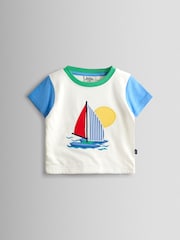 JoJo Maman Bébé Boat Stripe Appliqué T-Shirt - 4的图像2｝