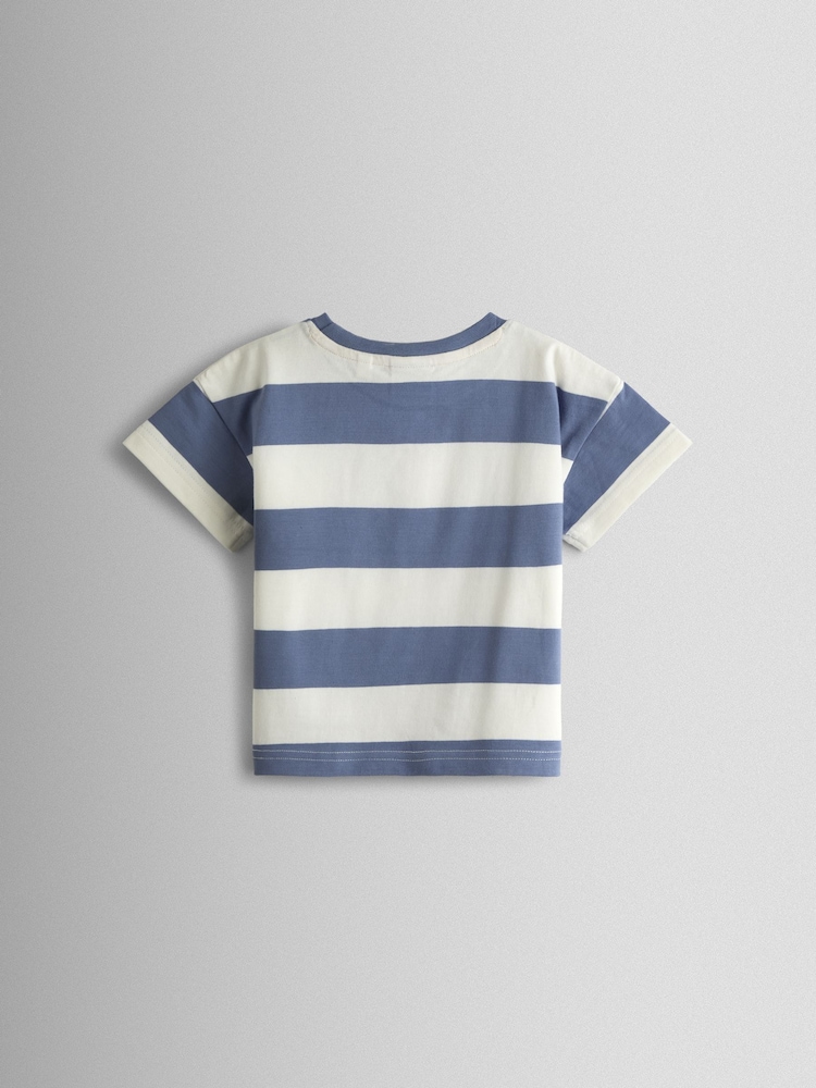 JoJo Maman Bébé Blue Campervan Pocket Appliqué T-Shirt - Image 2 of 3