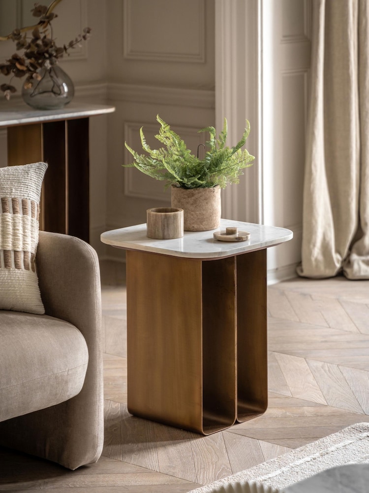 Gallery Home Gold Odyssey Side Table - Image 1 of 7 Gallery Home Gold Odyssey Side Table - Image 1 of 7