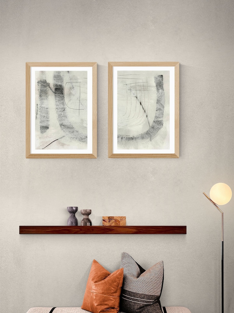 East End Prints Set of 2 Oak Real Wall Art Prints by Dan Hobday - Image 1 of 2 East End Prints Set of 2 Oak Real Wall Art Prints by Dan Hobday - Image 1 of 2
