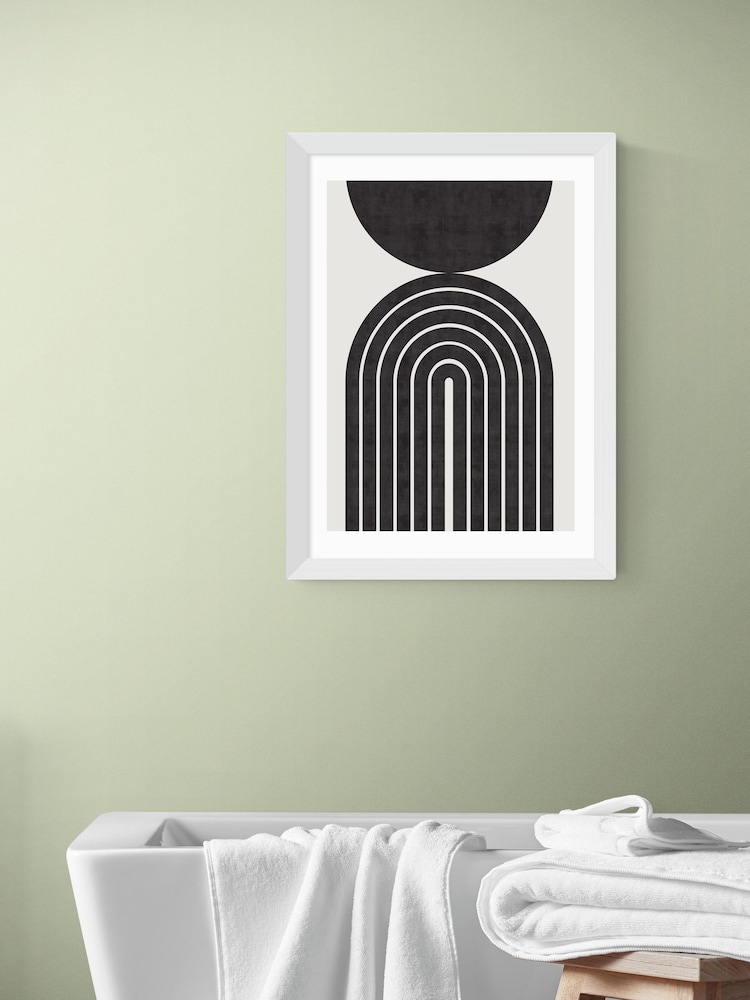 East End Prints White Abstract Rainbow Circle Wall Art Print by Crayon Studio - Image 1 of 3 East End Prints White Abstract Rainbow Circle Wall Art Print by Crayon Studio - Image 1 of 3