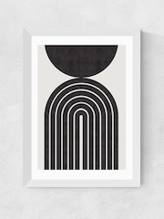 East End Prints White Abstract Rainbow Circle Wall Art Print by Crayon Studio - Image 2 of 3