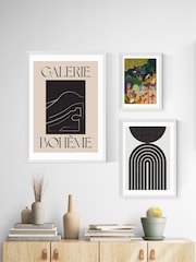 East End Prints White Abstract Rainbow Circle Wall Art Print by Crayon Studio - Image 3 of 3
