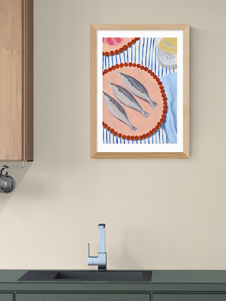 East End Prints Oak Sardines Supper Wall Art Print by Susie Miller - Image 1 of 3