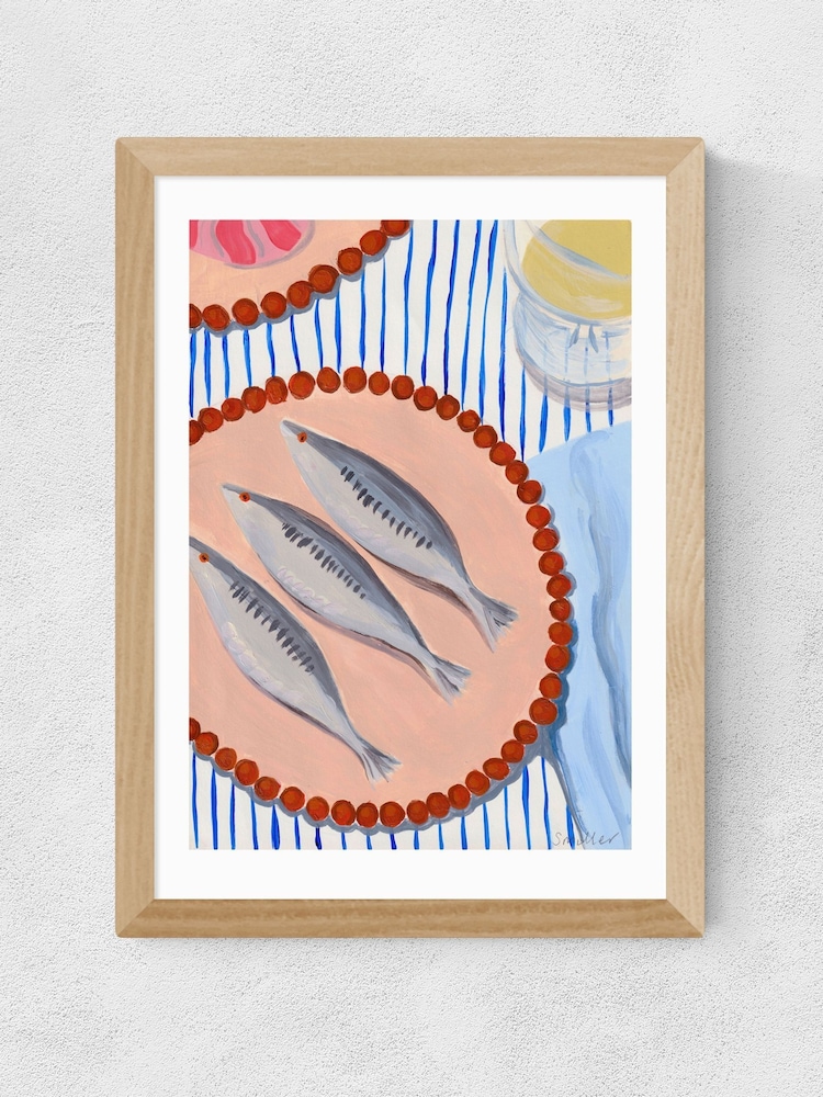 East End Prints Oak Sardines Supper Wall Art Print by Susie Miller - Image 2 of 3