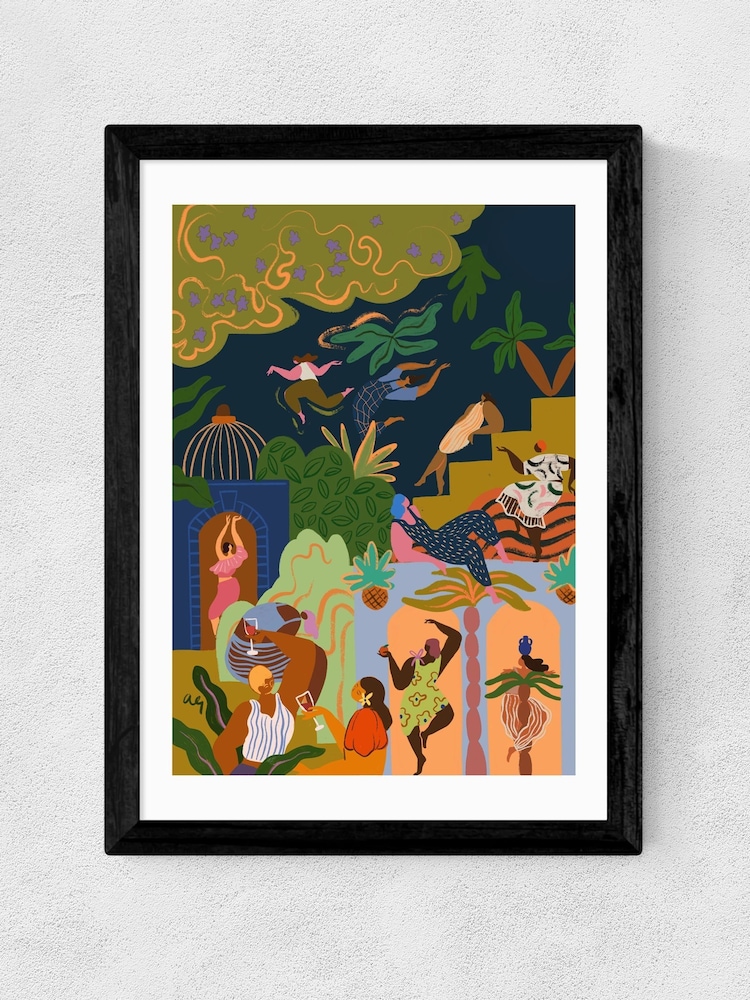 East End Prints Black Fiesta Wall Art Print by Arty Guava - Image 2 of 3