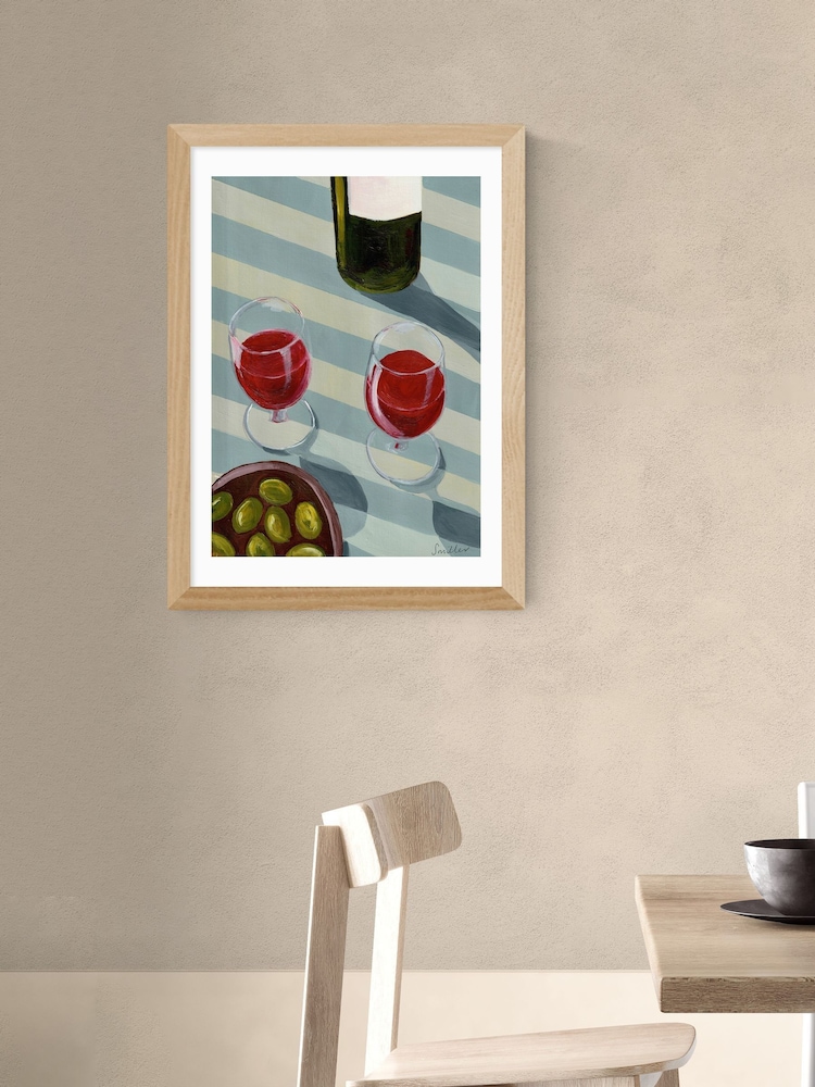 East End Prints Oak Blue Wine Time Wall Art Print by Susie Miller - Image 1 of 3 East End Prints Oak Blue Wine Time Wall Art Print by Susie Miller - Image 1 of 3