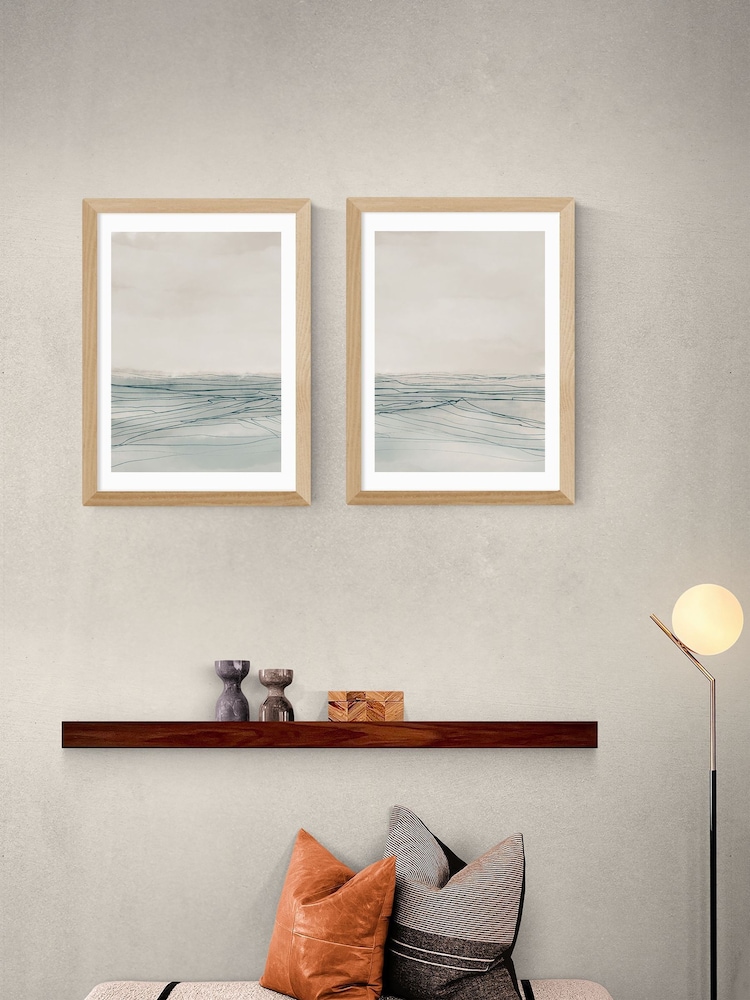 East End Prints Set of 2 Oak Still Sea Wall Art Prints by Dan Hobday - Image 1 of 2